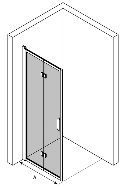 Suihkuseinä Bläk 881 New York taittuva 780x1950mm musta