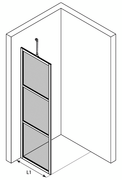 Suihkuseinä Bläk 734 Tokyo kiinteä 797x1950mm musta
