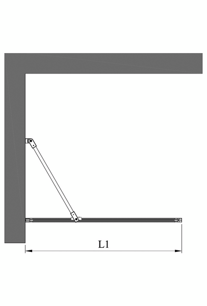 Suihkuseinä Bläk 731 New York kiinteä 897x1950mm musta