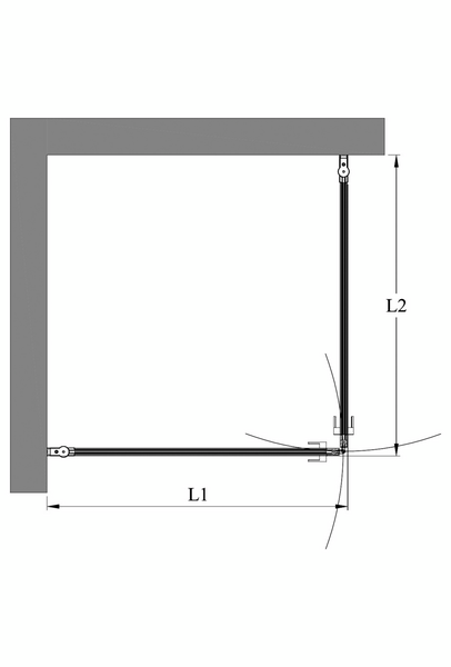 Suihkunurkka Bläk 767 Paris kahdella kääntyvällä ovella 717x917x1950mm musta