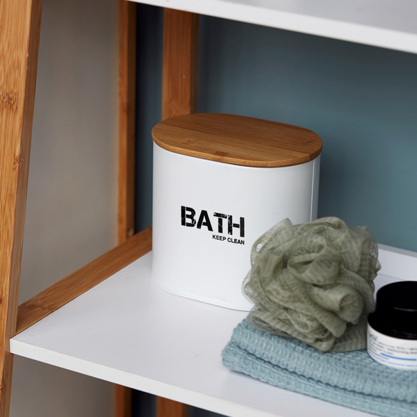 Säilytysrasia Wenko Gara valkoinen bambukannella