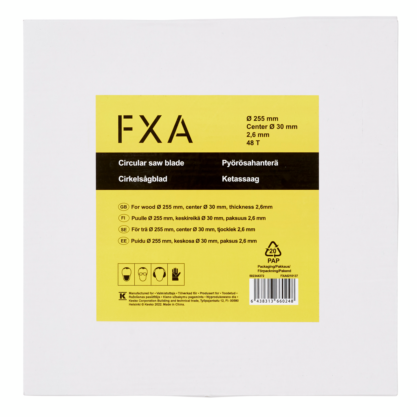 Pyörösahanterä FXA 255x30x2,6mm 48H