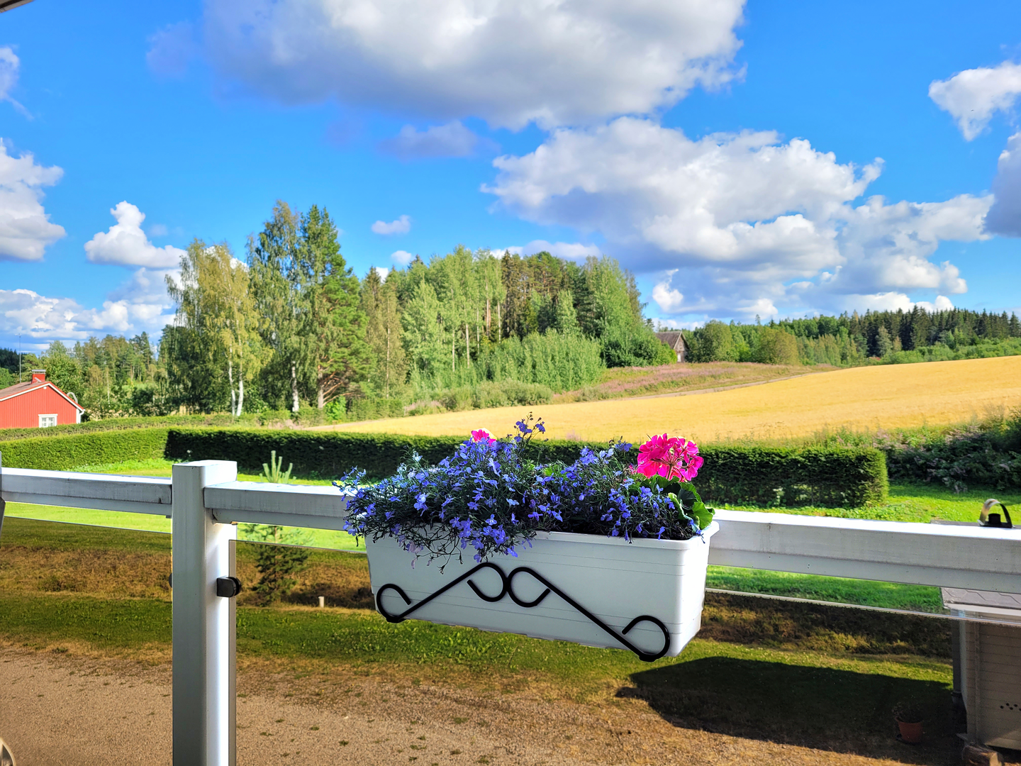 Kukkalaatikon kaideteline musta