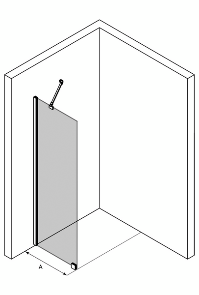 Suihkuseinä Classic 101 kiinteä 878x1900mm musta/savu