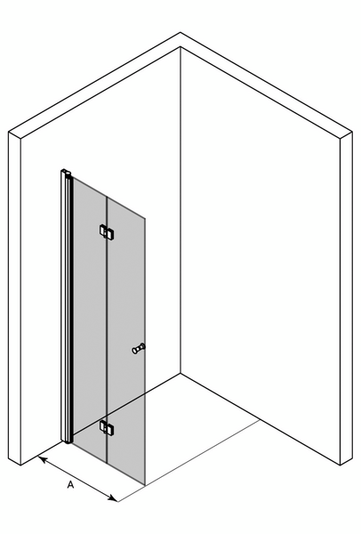 Suihkuseinä Classic 103 taittuva 771x1900mm harmaa/kirkas