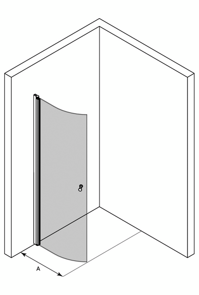 Suihkuseinä Classic 122 kaareva kääntyvä 638x1900mm harmaa/kirkas