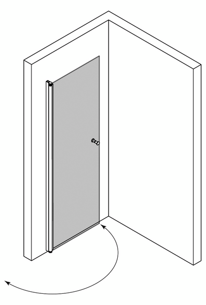 Suihkuseinä Classic 102 kääntyvä 479x1900mm valkoinen/savu