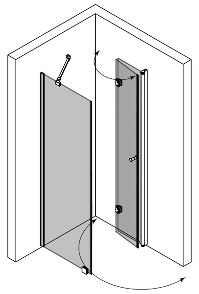Suihkunurkka Classic 147 kiinteä+taittuva 899x895x1900mm musta/savu