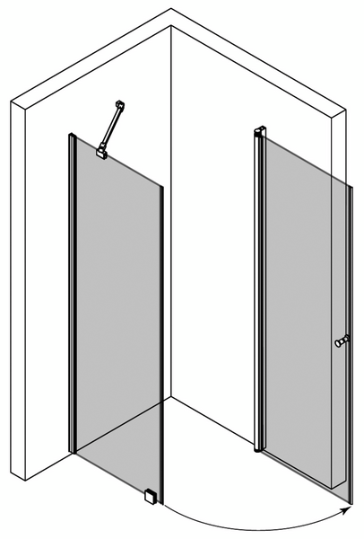 Suihkunurkka Classic 146 kiinteä+kääntyvä 699x705x1900mm valkoinen/kirkas
