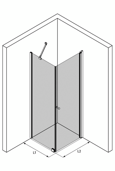 Suihkunurkka Classic 146 kiinteä+kääntyvä 699x905x1900mm valkoinen/kirkas