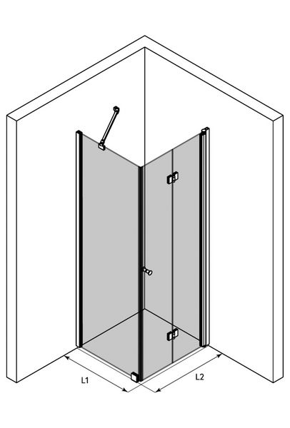 Suihkunurkka Classic 147 kiinteä+taittuva 799x895x1900mm valkoinen/kirkas
