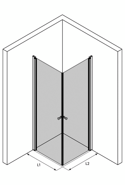 Suihkunurkka Classic 148 kääntyvillä ovilla 805x905x1900mm valkoinen/kirkas