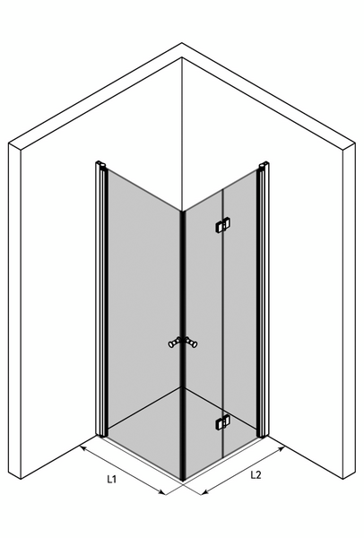 Suihkunurkka Classic 149 kääntyvä+taittuva 795x805x1900mm harmaa/savu