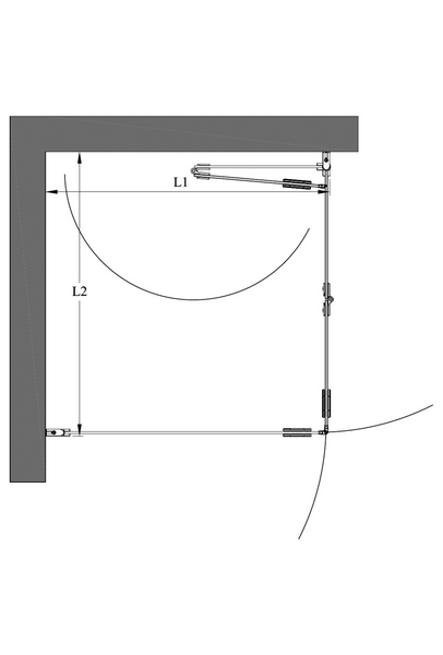 Suihkunurkka Forma 373 kääntyvä+taittuva 707x907x2025mm harmaa/kirkas