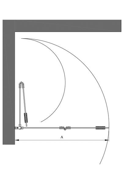Suihkuseinä Forma 303 taittuva 835x2025mm kiiltävä/kirkas