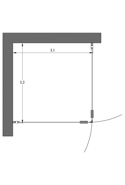 Suihkunurkka Forma 372 kääntyvillä ovilla 707x907x2025mm valkoinen/kirkas