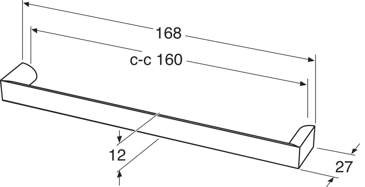 Vedin Gustavsberg H4 musta cc160 168x12x27mm