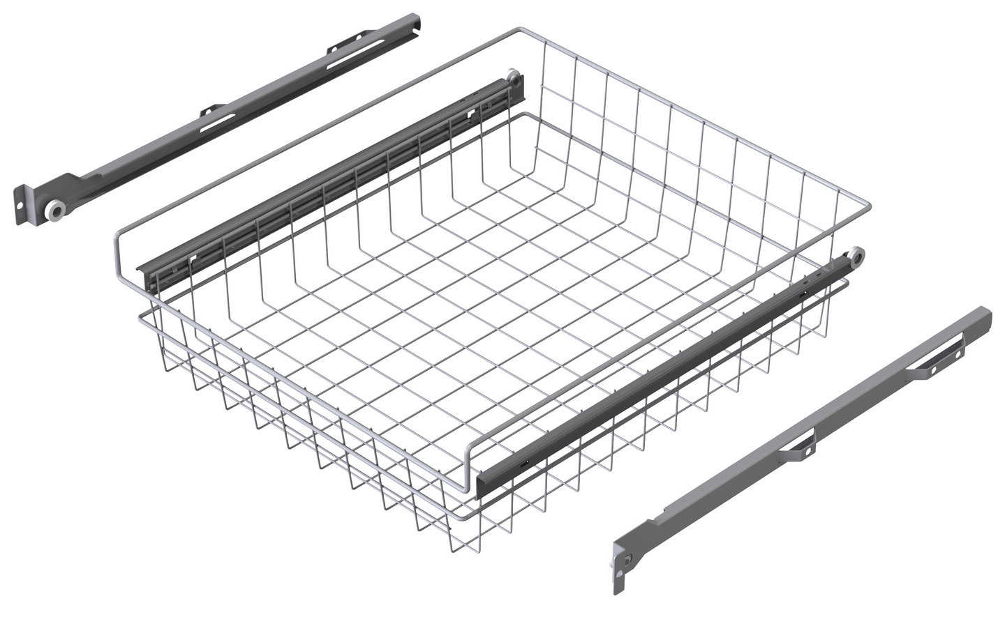 Rullakiskokori LM600 337x440x140 kaappiin 366-370mm hopea