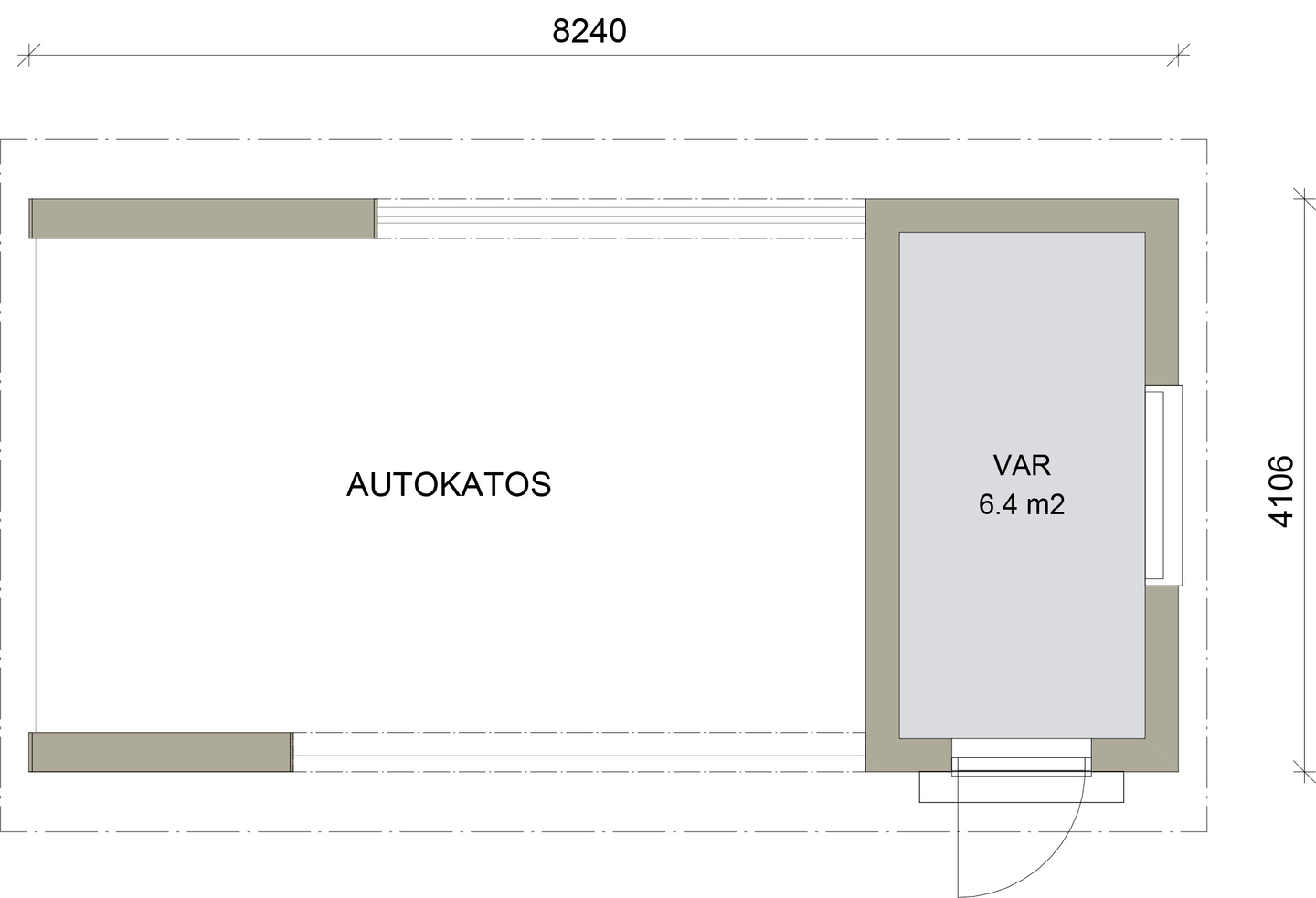 Autokatos Kimara Pontti AK9VH vaakaverhous + harjakatto 9m²
