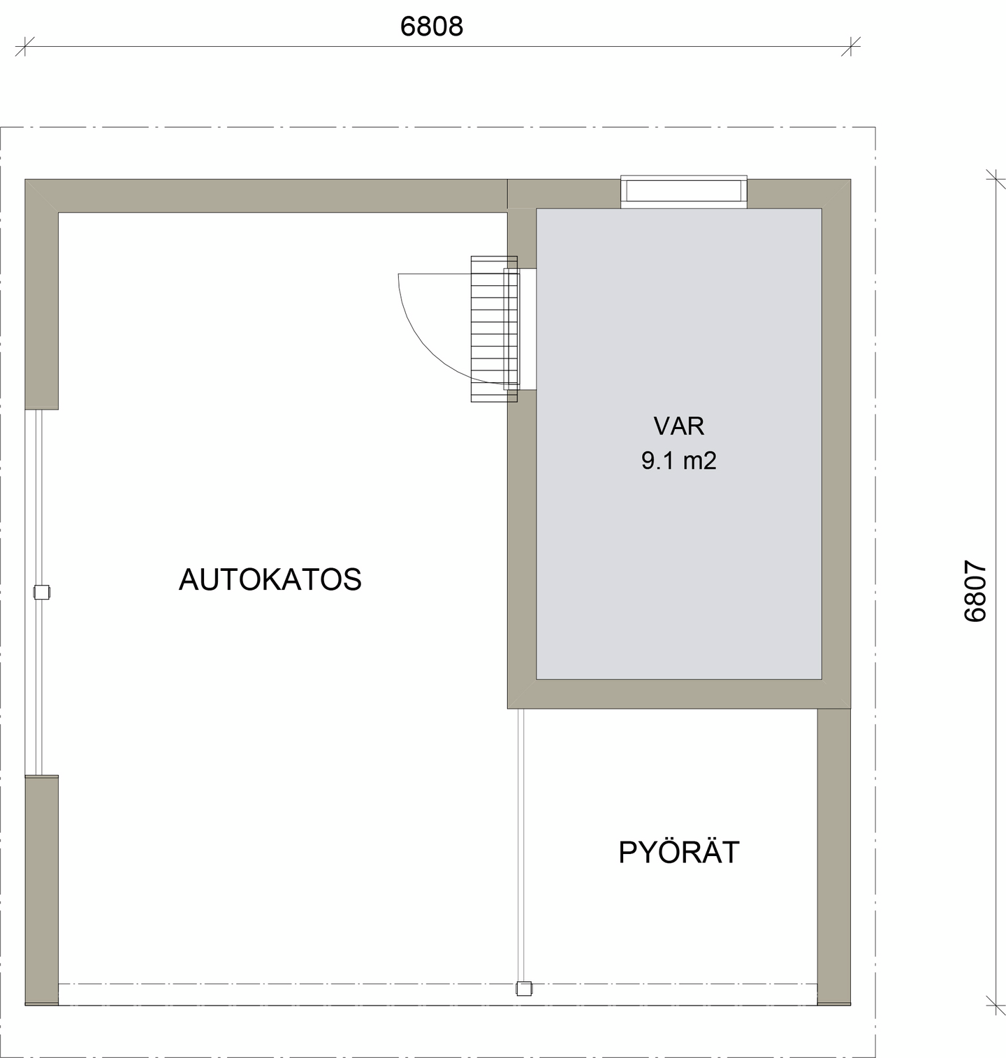 Autokatos Kimara Pontti AK12,5PH pystyverhous + harjakatto 12,5m²