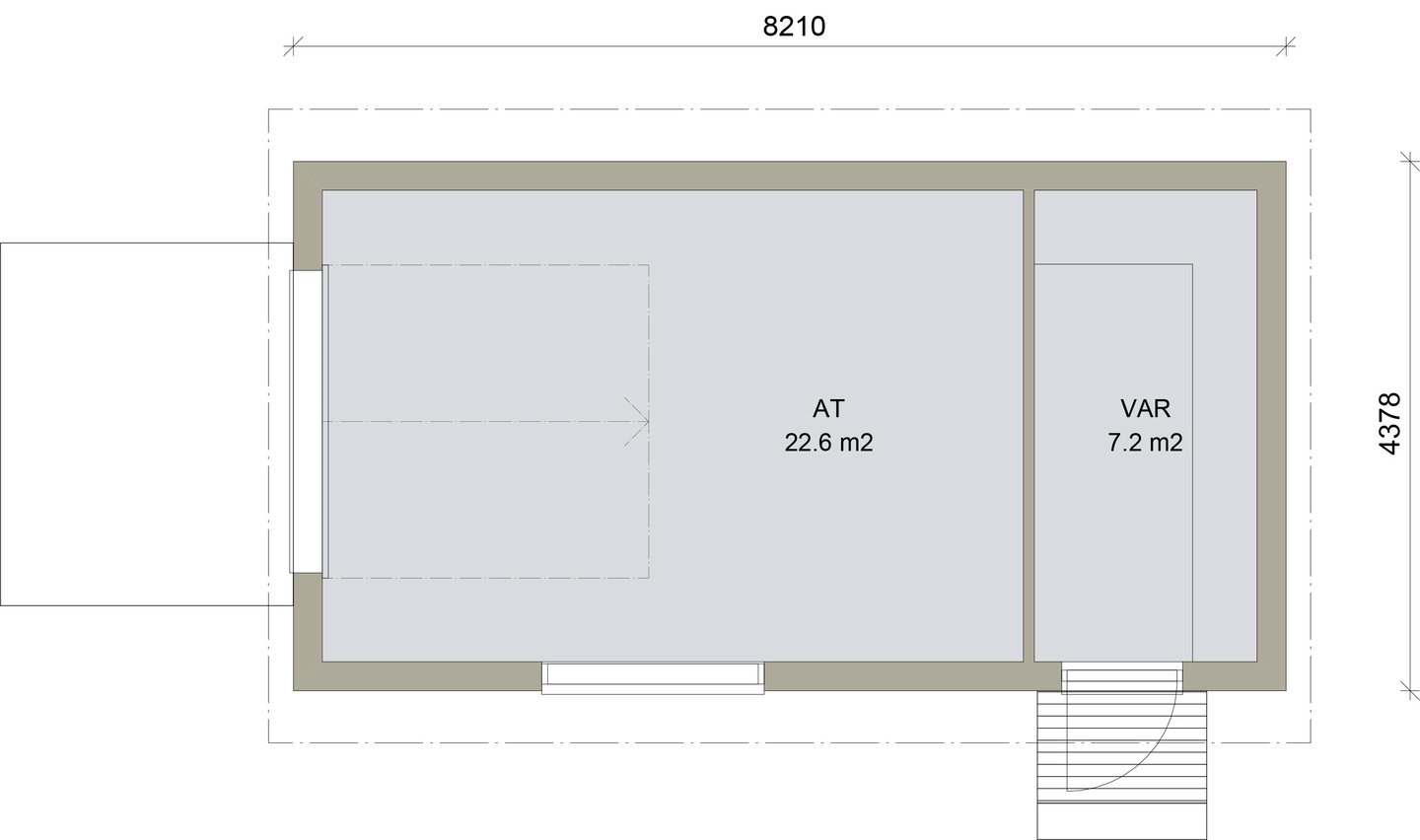 Autotalli Kimara Pontti AT36VH vaakaverhous + harjakatto 36m²
