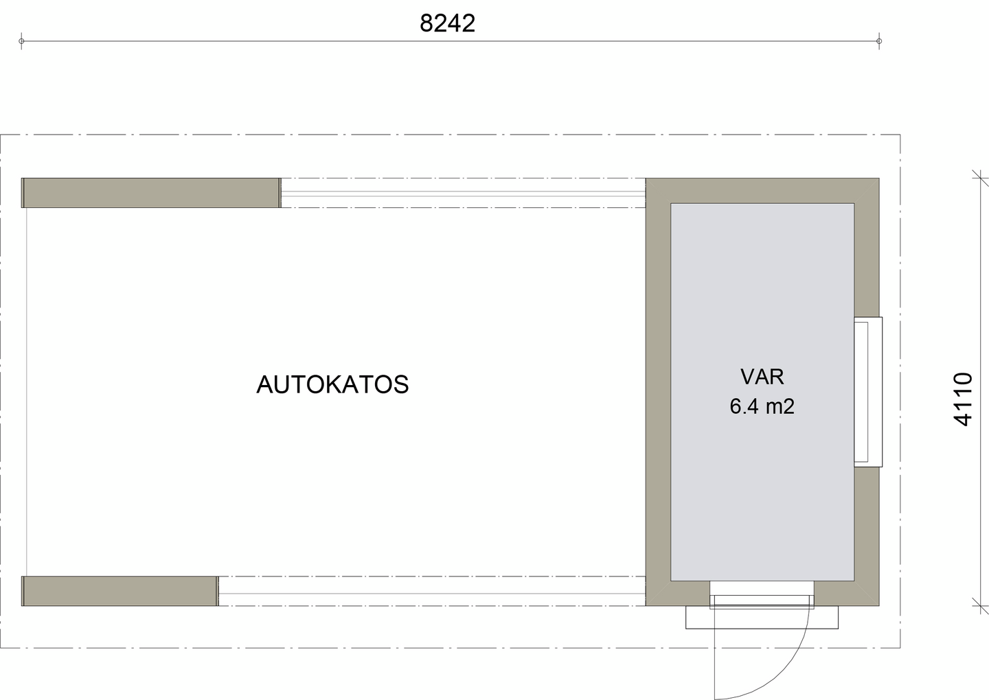 Autokatos Kimara Pontti AK9PH pystyverhous + harjakatto 9m²