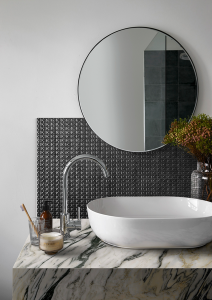 Kuviolaatta Cello Memoria 15x15 musta 0,81m²