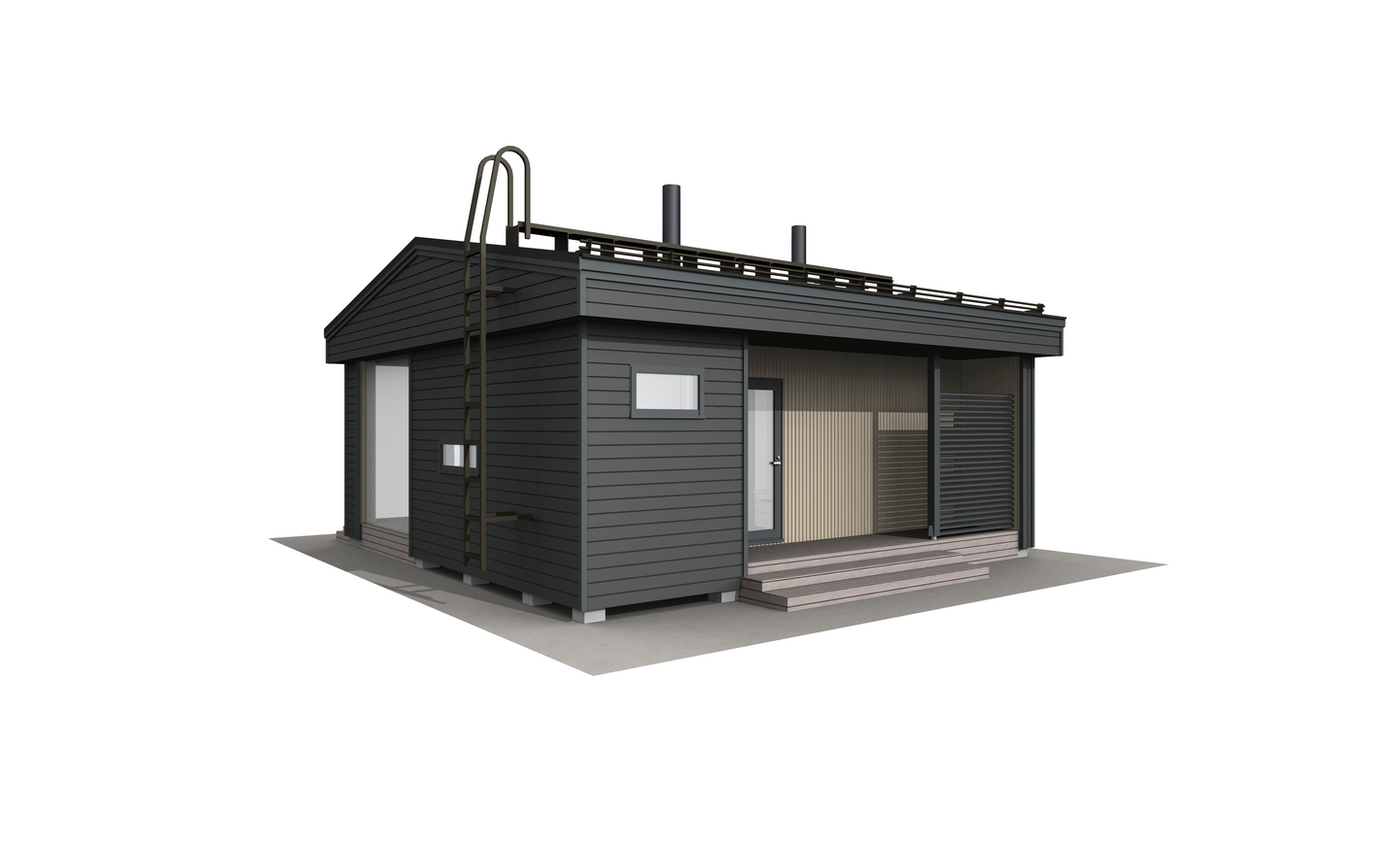 Huvila Pontti H430S 30m² tupa, wc ja sauna