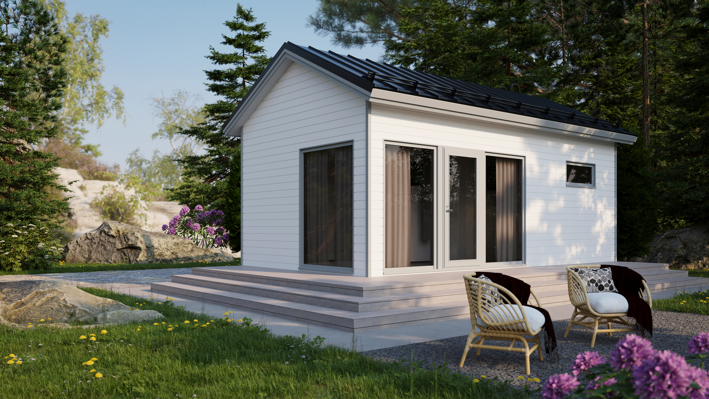 Huvila Pontti H230S 30m² tupa, wc ja sauna