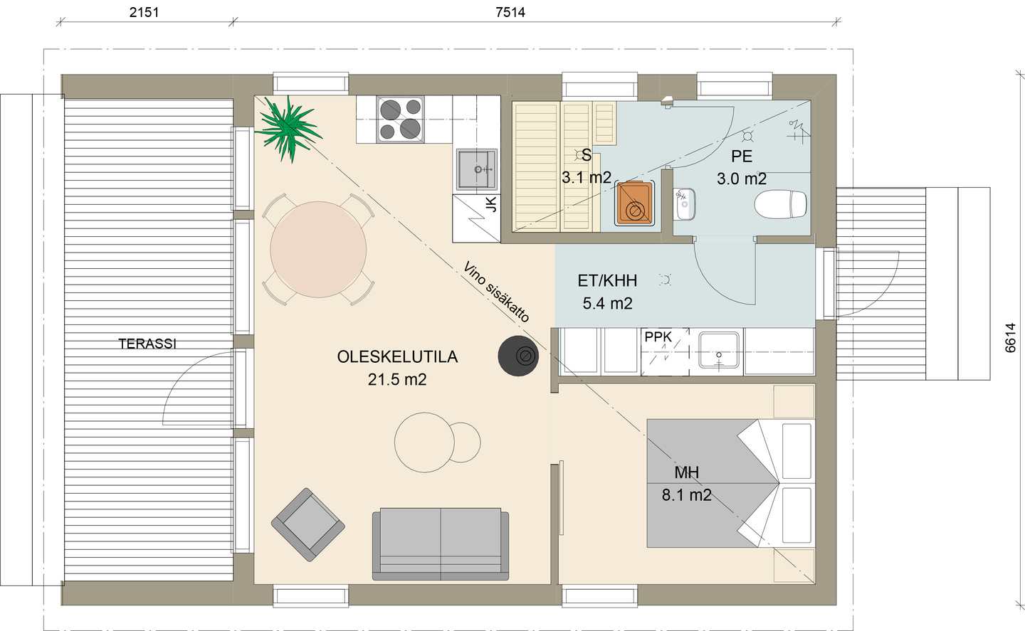 Huvila Pontti H350 50m²