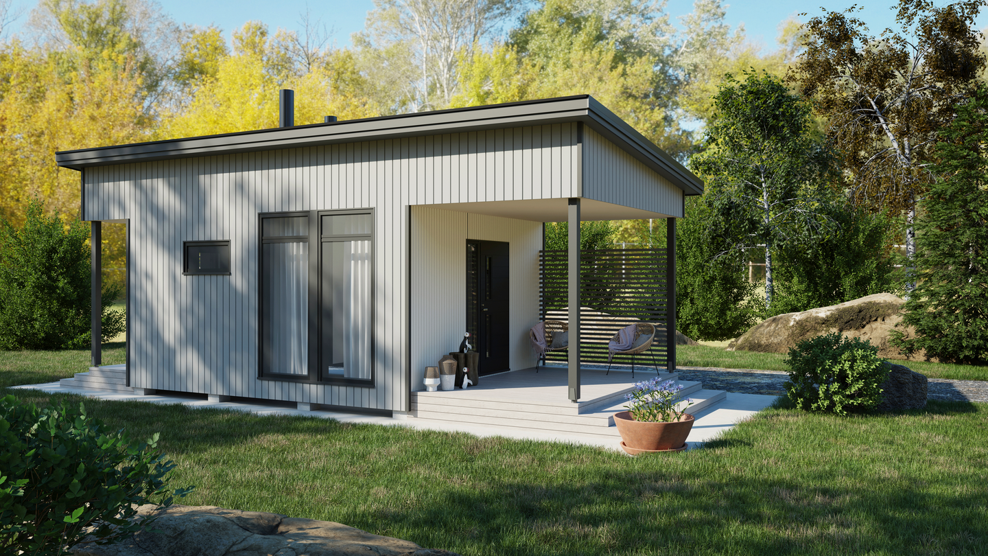 Huvila Pontti H125S 25m² tupa, wc ja sauna