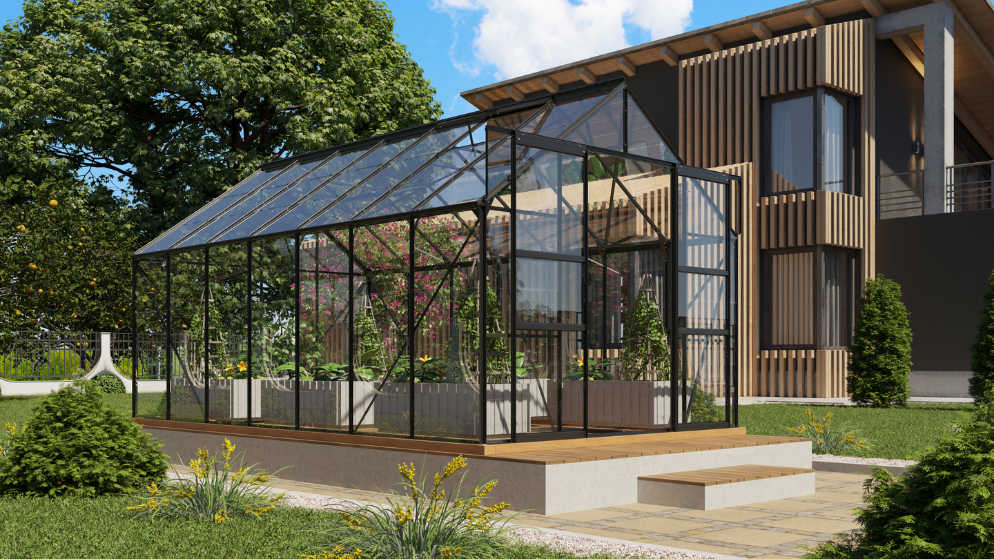 VÄXTHUS MARS 11500 SVART 3 MM DELAT GLAS