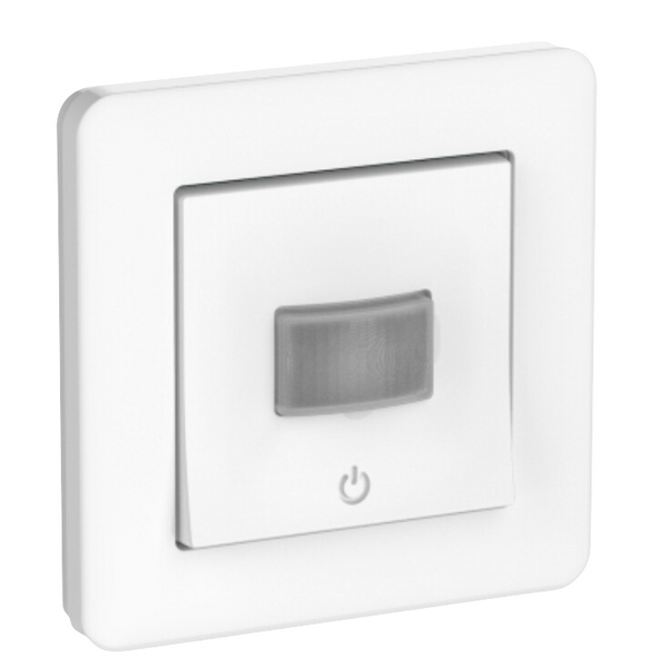 Liiketunnistin Exxact 160° painikkeella 10A valkoinen