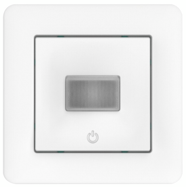 Liiketunnistin Exxact 160° painikkeella 10A valkoinen