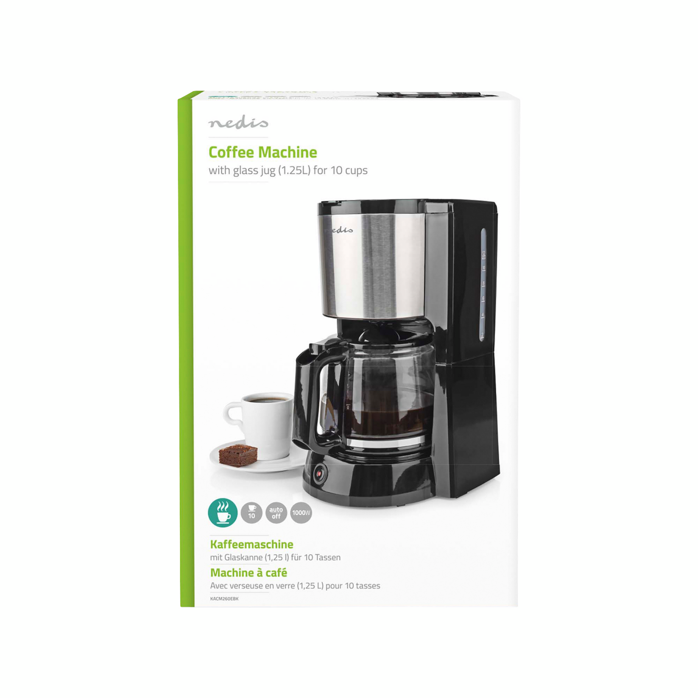 Kahvinkeitin Nedis 1,5l 12 kuppia musta