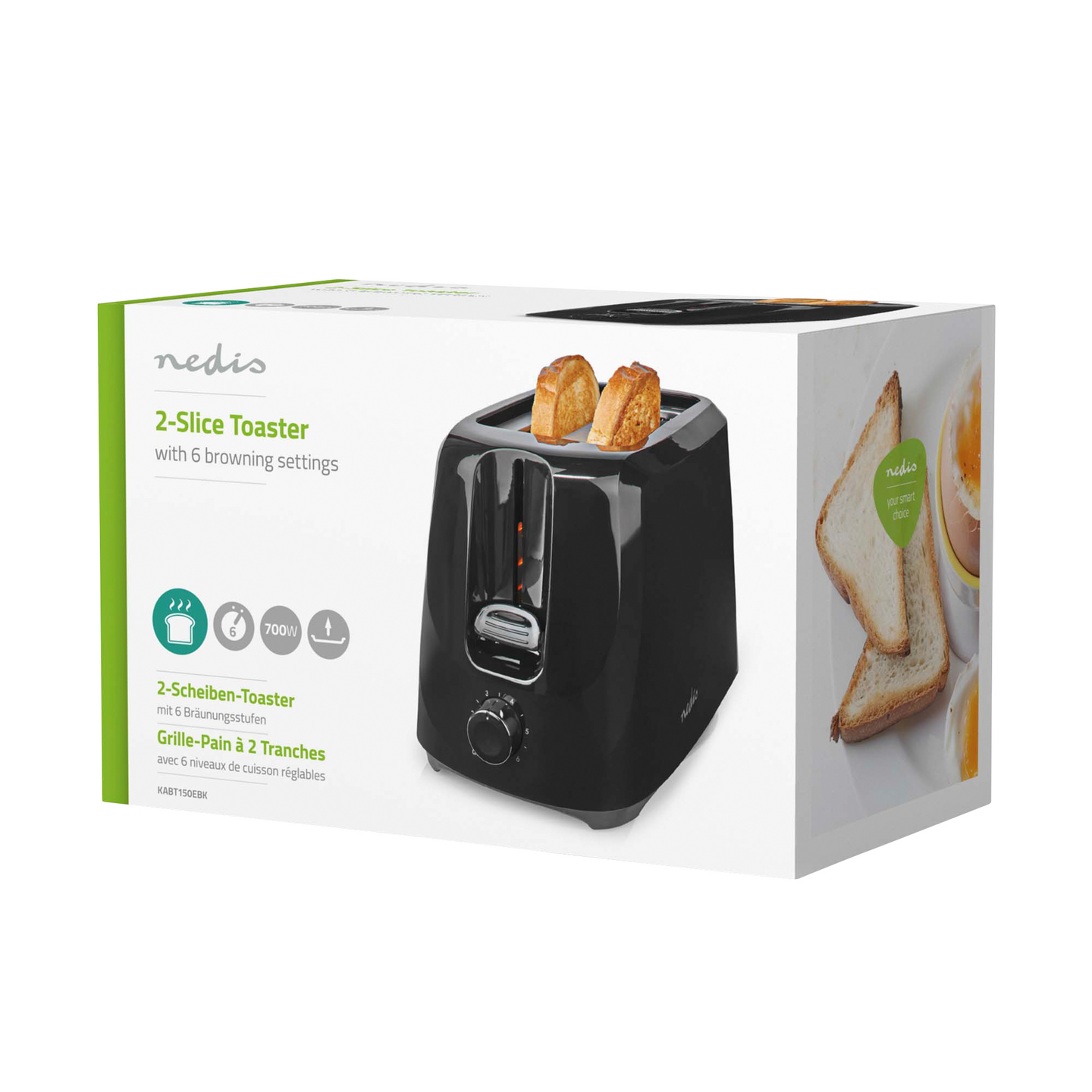 Leivänpaahdin Nedis 2 paikkaa musta