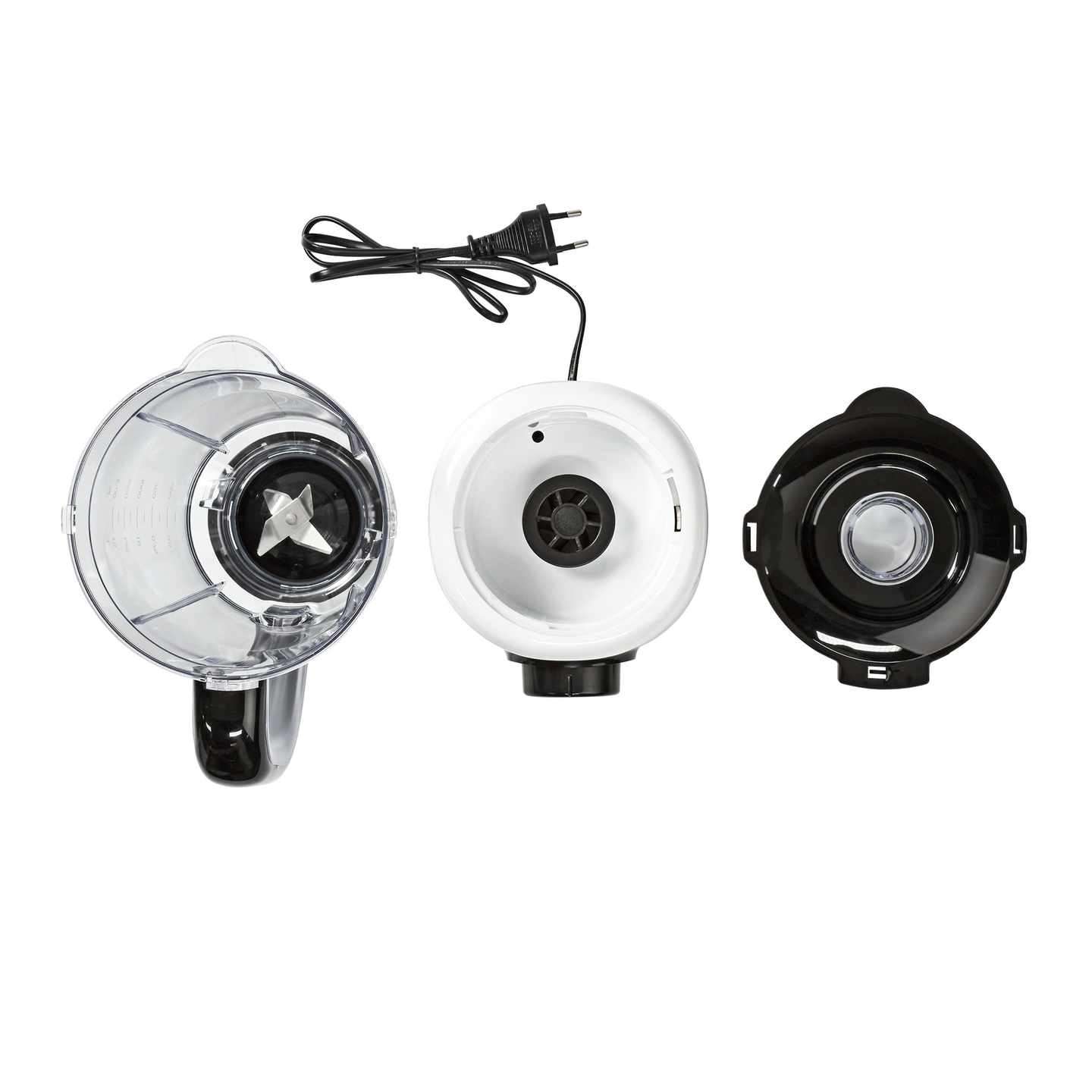 Tehosekoitin Nedis 800 W 1,5l 2-nopeuksinen musta/valkoinen