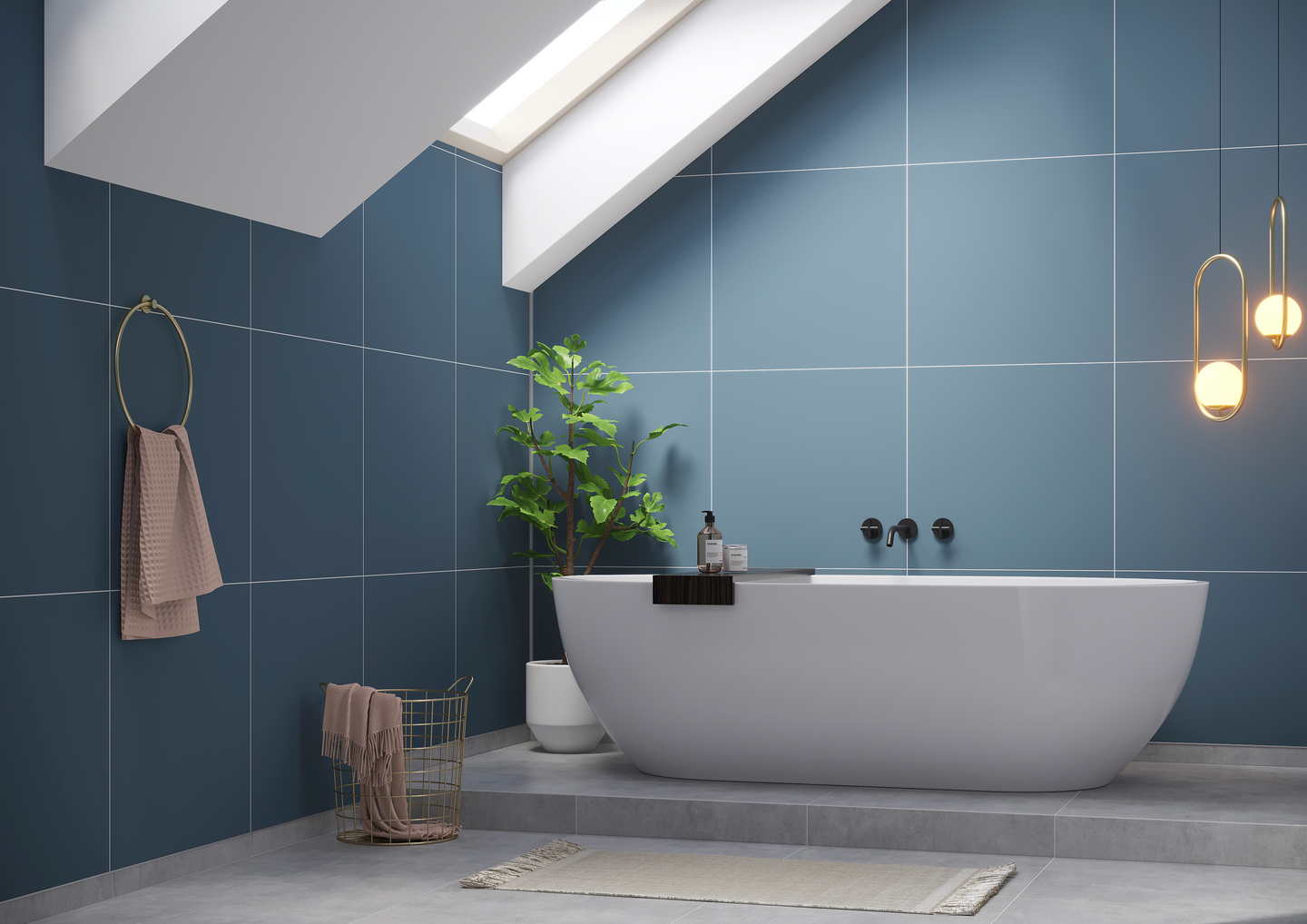 Sisustuslevy Fibo 6274-LM6060 EM Dusty Blue 60x302cm