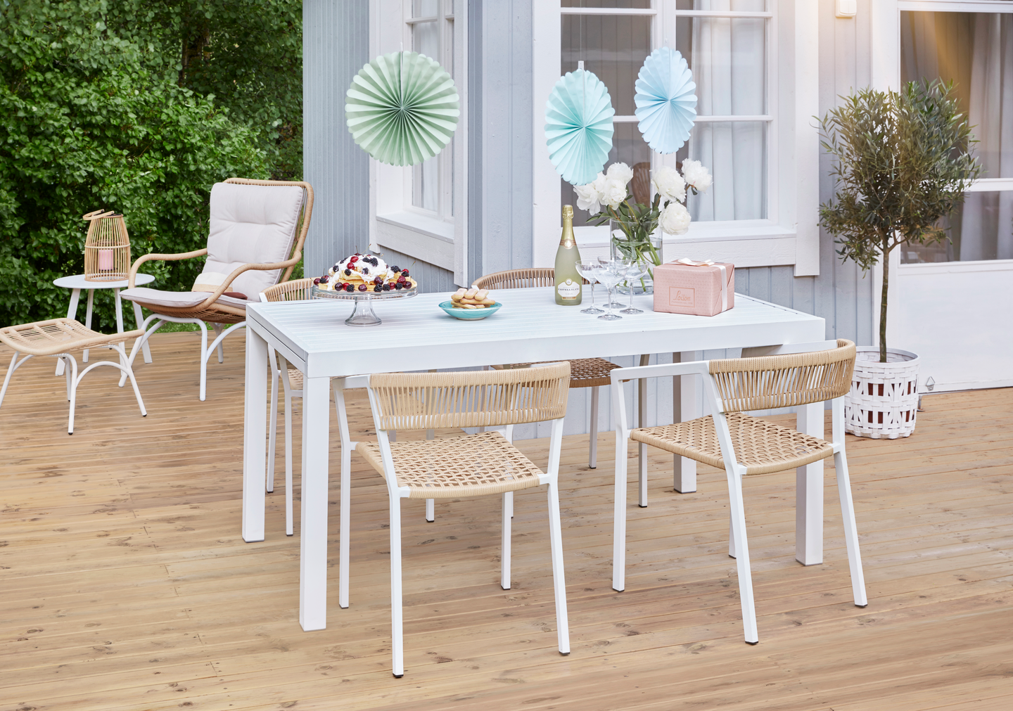 Jatkopöytä Cello Modena valkoinen alumiini 160/240x90x75cm