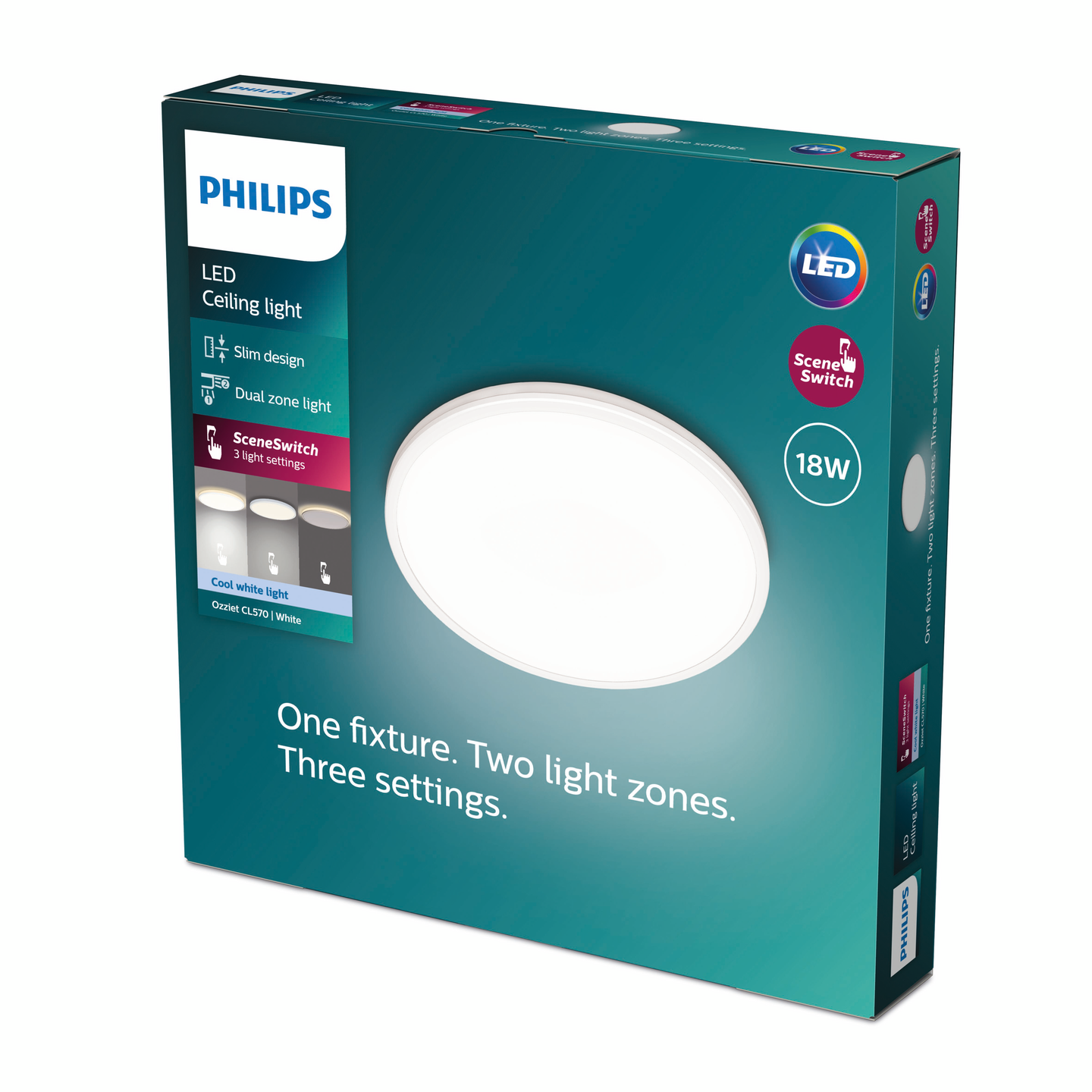 Kattovalaisin Philips Ozziet 30cm 18W 4000K valkoinen