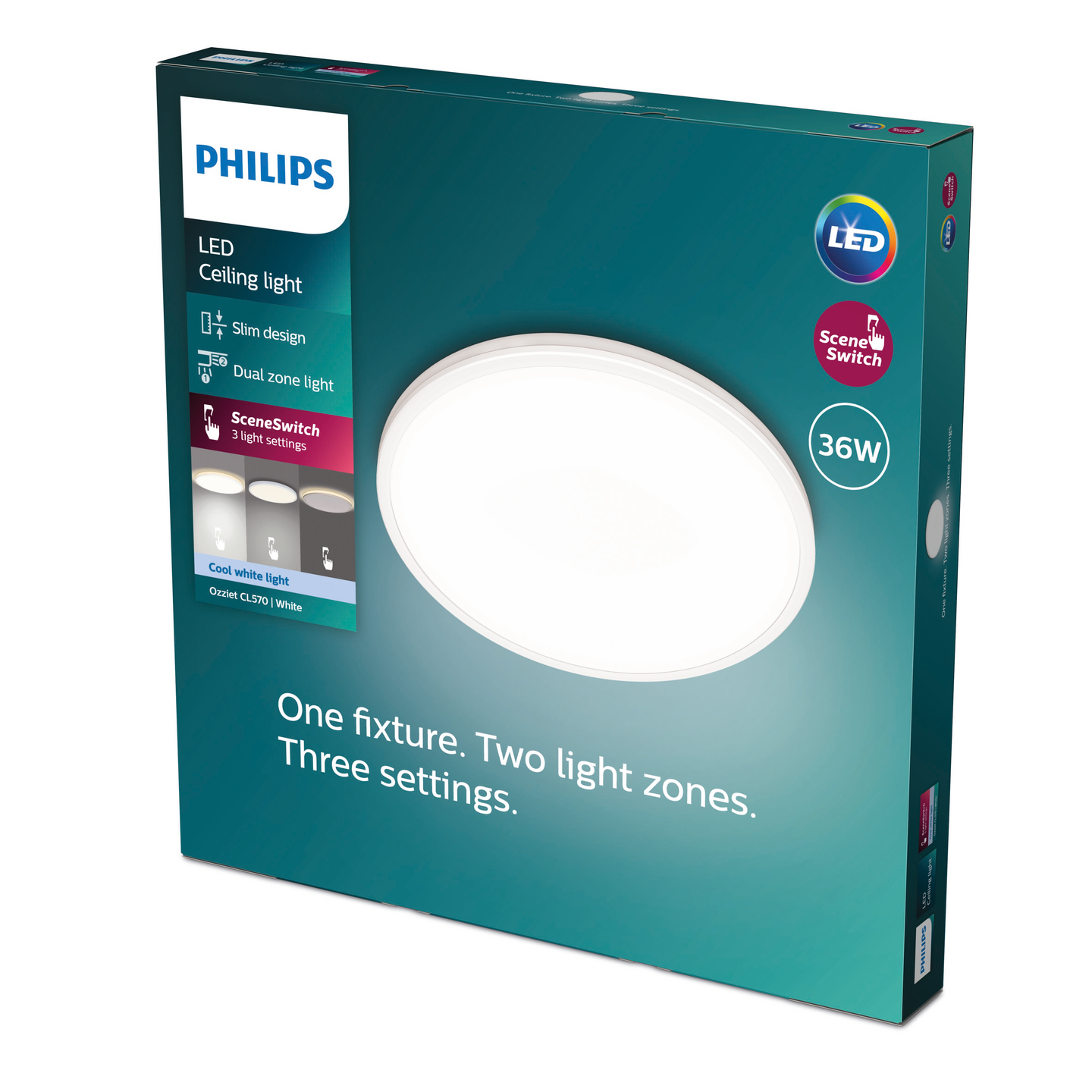 Kattovalaisin Philips Ozziet 50cm 36W 4000K valkoinen