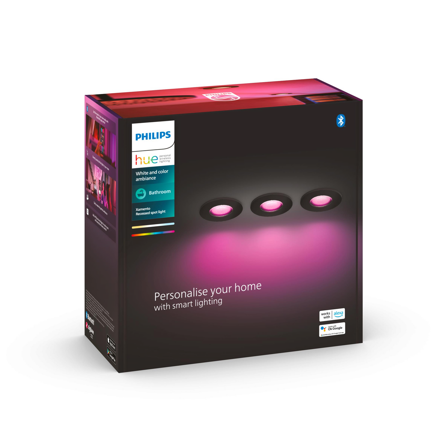 PHILIPS HUE BADRUMSSPOT XAMENT O 3P SVART