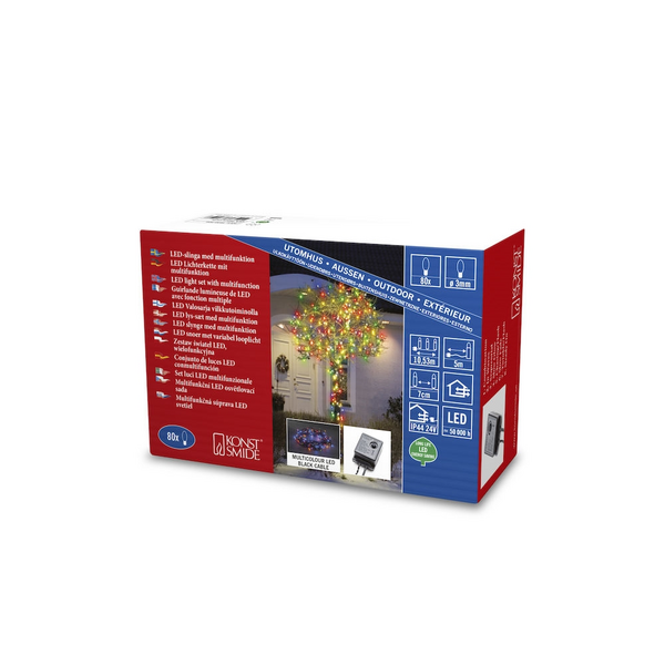 Valosarja Konstsmide 3630-500 80-osainen led monivärinen monitoimi