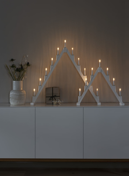 Kynttelikkö Konstsmide 11 OS 86X82cm valkoinen