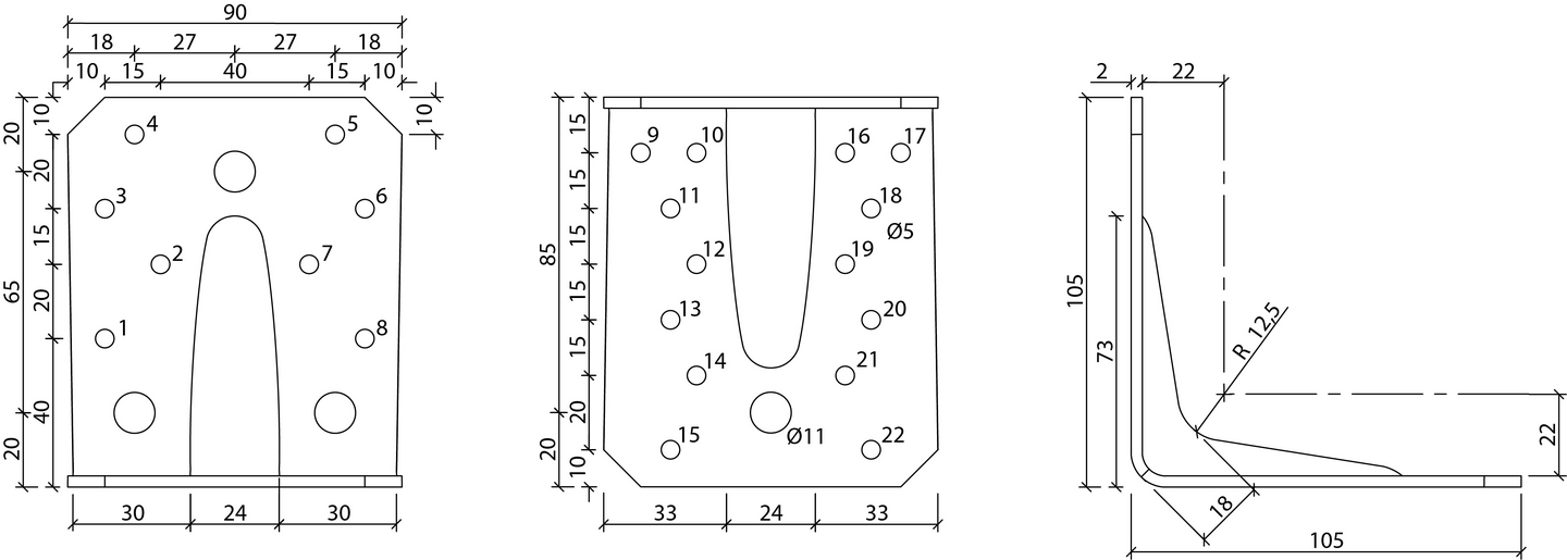 Kulmalevy Paslode 105x105x2x90mm vahvistettu Powerline V4 214782