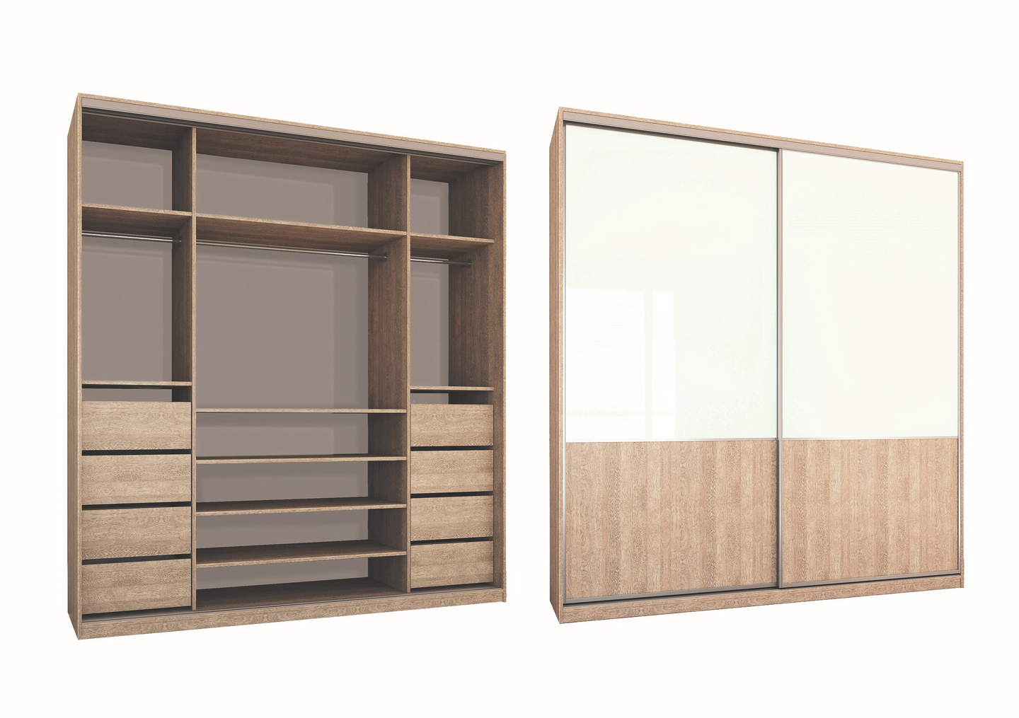 Liukuovikomero Inaria Flex 2500x2300x600mm tammi