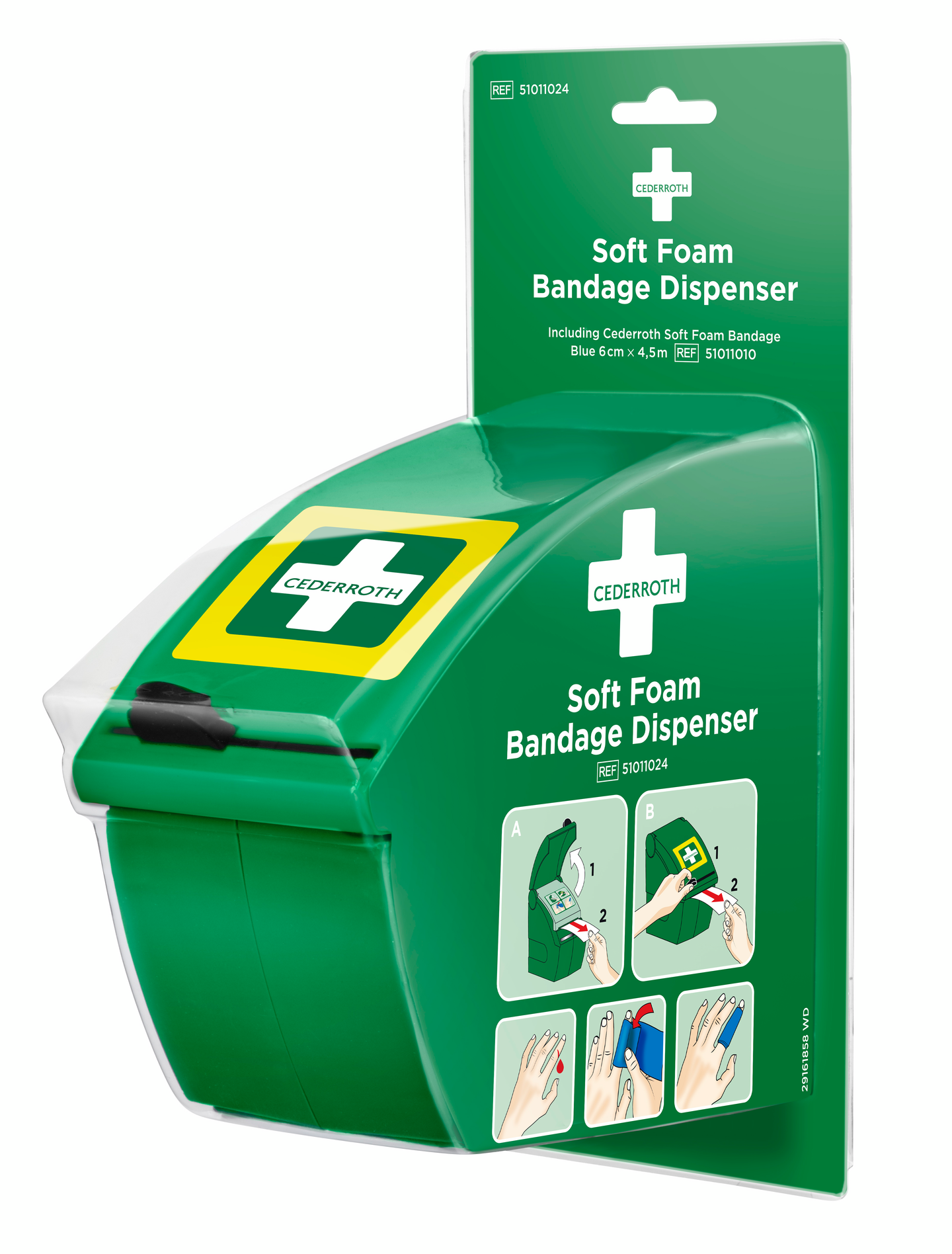 BANDAGE CEDERROTH SOFT FOAM DISPENSER BLUE