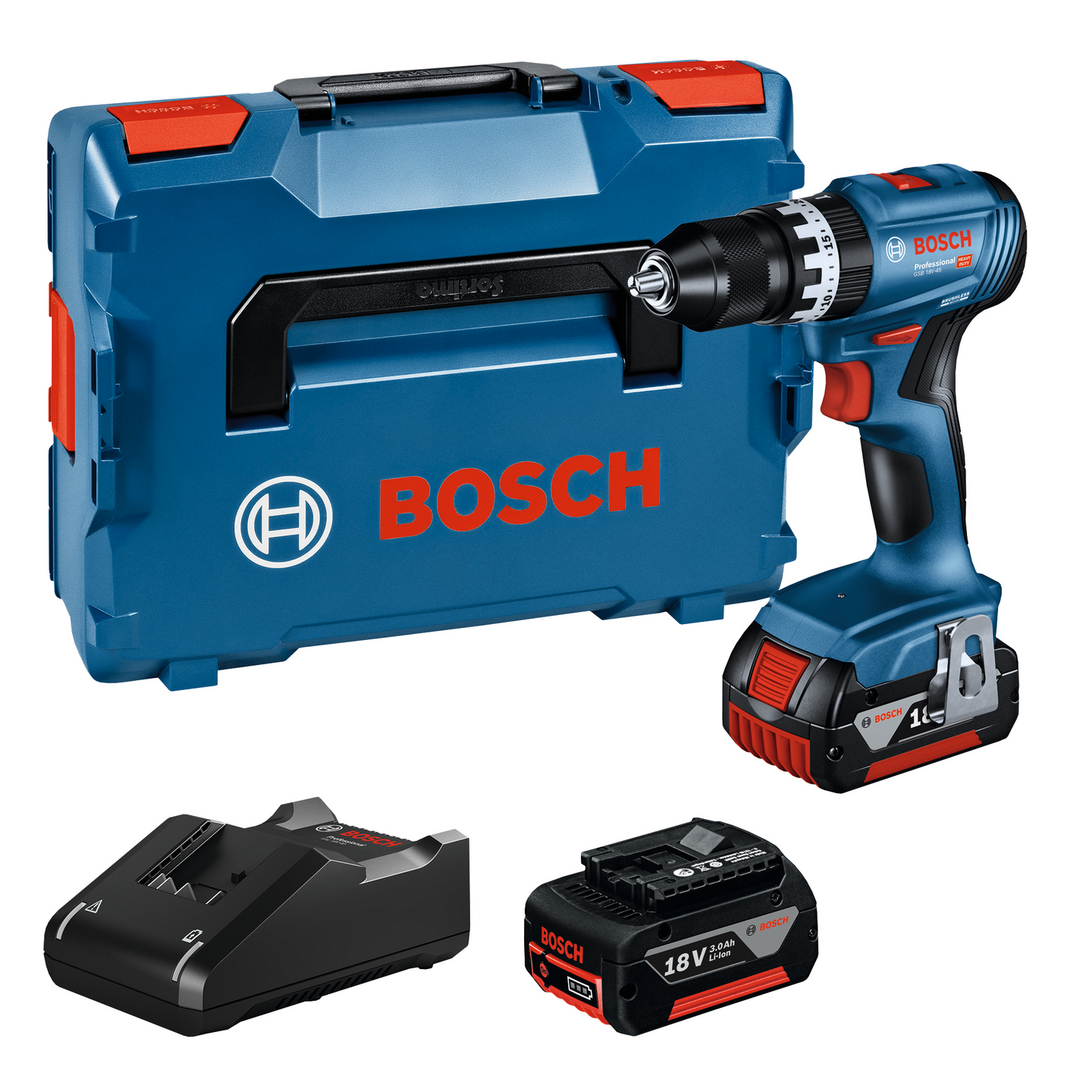 Akkuiskuporakone Bosch GSB 18V-45 2x3,0Ah L-Boxx