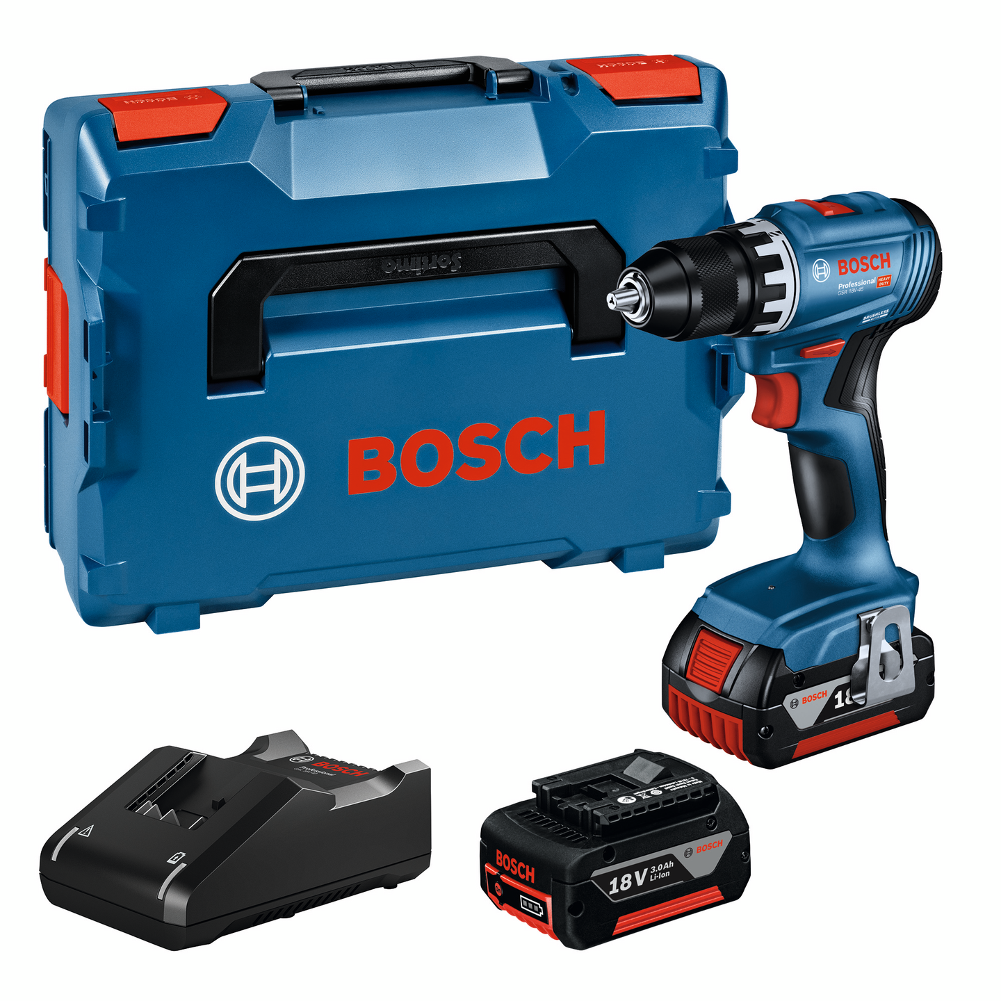Akkuporakone Bosch GSR 18V-45 2x3,0Ah L-Boxx