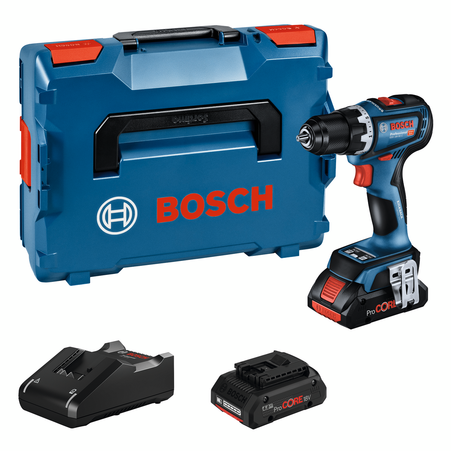 Akkuporakone Bosch GSR 18V-90 C 2x4,0Ah ProCore L-Boxx